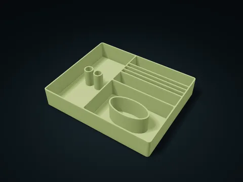 Exam Stationery Prep Box model preview, default size 226 × 184 × 40 mm, 1 part