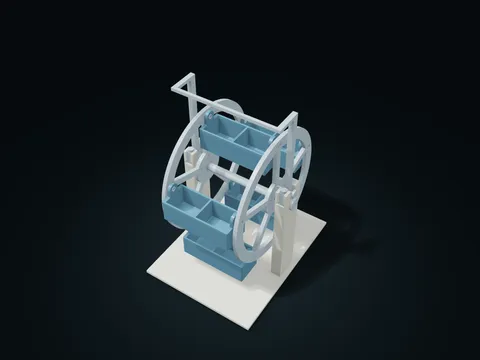 Hanging Wheel Divided Organizer model preview, default size 160 × 208 × 256.5 mm, 21 parts