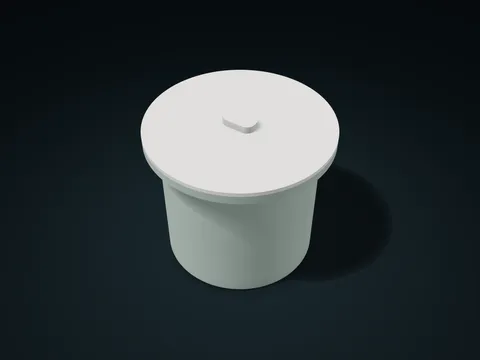 Flared Mouth Lift-Off Jar model preview, default size 130 × 130 × 112 mm, 2 parts