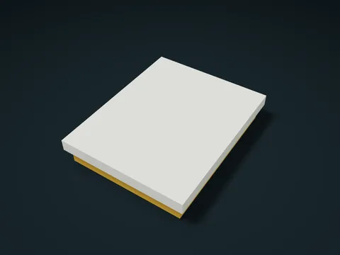 Horizontal Curved Blade Slot Guard Box model preview, default size 72 × 90 × 16 mm, 2 parts