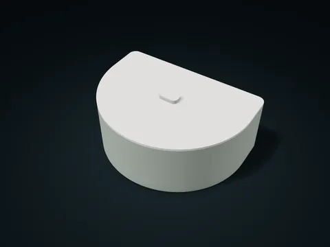 Vorschau von Box mit gerader Rückseite, gerundeter Vorderseite und Abhebedeckel, Standardmaße 200 × 145 × 80 mm, Bauteile: 2