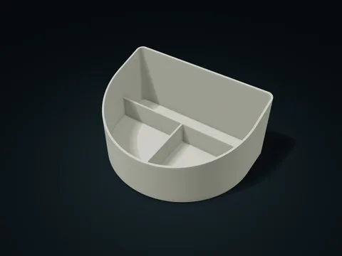 Flat-Back Rising-Rim Caddy model preview, default size 220 × 165 × 105 mm, 1 part