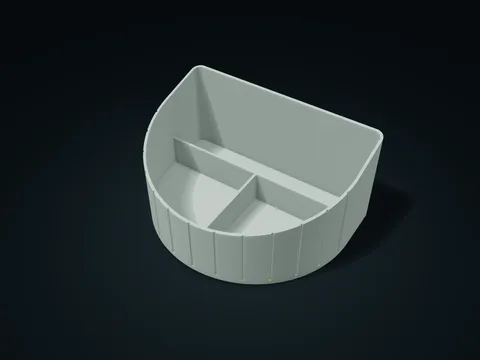 Fluted Flat-Back Rising-Rim Caddy model preview, default size 220 × 165 × 105 mm, 1 part