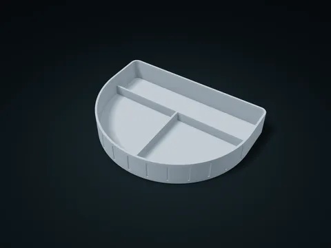 Fluted Flat-Back Valet Tray model preview, default size 220 × 165 × 35 mm, 1 part