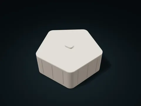 Vorschau von Fünfeckige Box mit vertikalen Rillen und abnehmbarem Deckel, Standardmaße 200 × 192 × 80 mm, Bauteile: 2