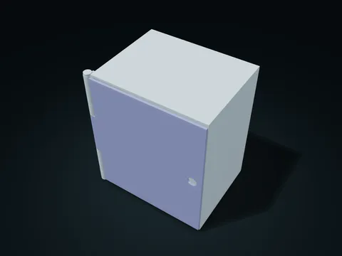 Vertical-Hinge Front Door Shelf Cabinet model preview, default size 160 × 120 × 180 mm, 6 parts