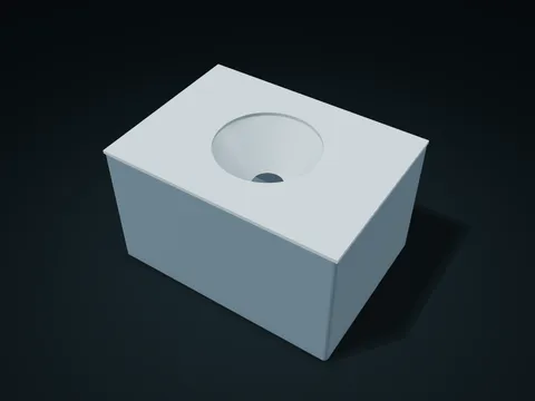 Lift-Out Funnel Mouth Parts Box model preview, default size 165 × 120 × 95 mm, 2 parts