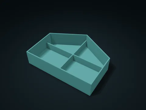 Ridge Outline Divided Tray model preview, default size 180 × 140 × 40 mm, 1 part
