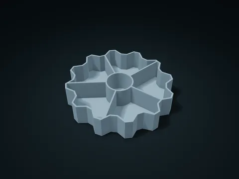 Gear Outline Parts Box model preview, default size 180 × 175 × 38 mm, 1 part