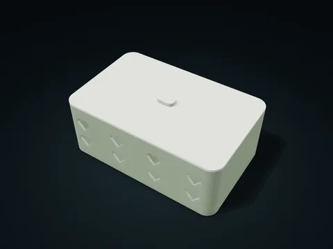 银杏扇叶提盖分格盒模型预览，默认尺寸 220 × 140 × 90 mm，2 个零件