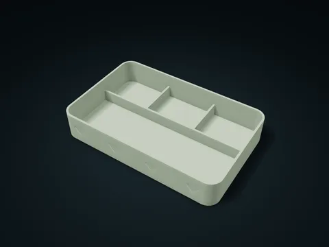 Ginkgo Fan Long-and-Small Item Valet Tray model preview, default size 220 × 140 × 38 mm, 1 part