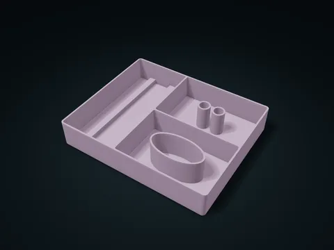 Glasses Care Accessory Tray model preview, default size 226 × 184 × 40 mm, 1 part
