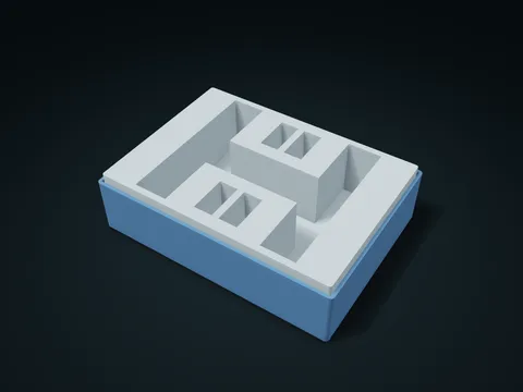 H-Shaped Long-Item Lift-Out Box model preview, default size 180 × 130 × 48 mm, 2 parts