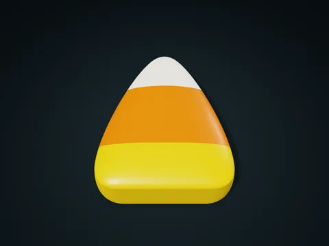 Three-Color Candy Corn Box model preview, default size 154 × 180 × 58.3 mm, 2 parts