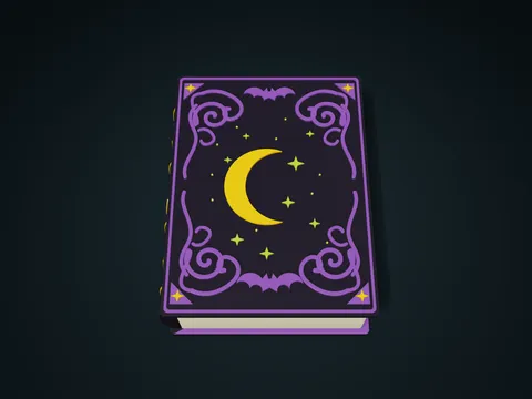 Crescent Scrollwork Spellbook Box model preview, default size 147 × 190 × 52.1 mm, 2 parts