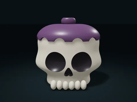 Vorschau von Runder Totenkopf-Süßigkeitenbehälter, Standardmaße 155 × 114.4 × 155 mm, Bauteile: 2