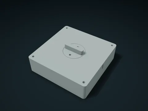 Hand-Crank Cable Reel Box model preview, default size 100.4 × 100.4 × 36.4 mm, 4 parts