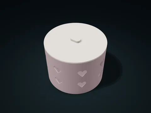 Heart Leaf Compartment Lift-Off Canister model preview, default size 140 × 140 × 110 mm, 2 parts