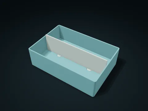 Hex Tenon Lift-Out Divider Box model preview, default size 170 × 115 × 55 mm, 2 parts