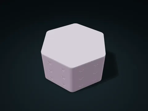 Hexagonal Star Motif Lift-Off Case model preview, default size 156 × 138.3 × 82 mm, 2 parts
