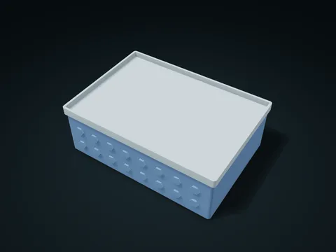 Hex Rivet Pattern Tray Lid Box model preview, default size 170 × 120 × 58 mm, 2 parts