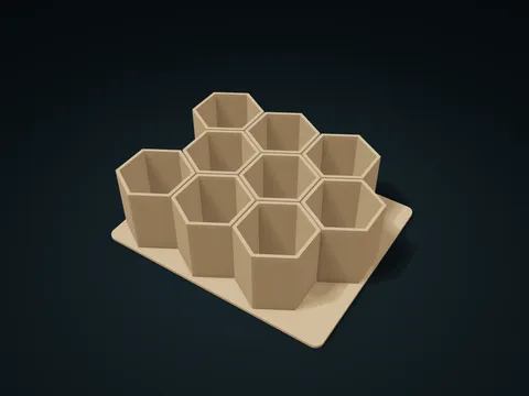 Honeycomb Compartment Tray model preview, default size 180 × 150 × 55 mm, 1 part