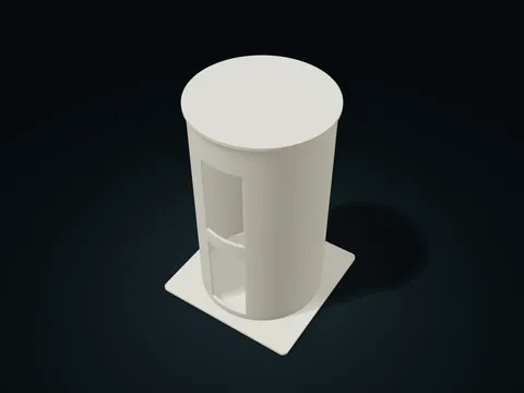 Windowed Spare Toilet Roll Cover Box model preview, default size 160 × 160 × 240 mm, 2 parts