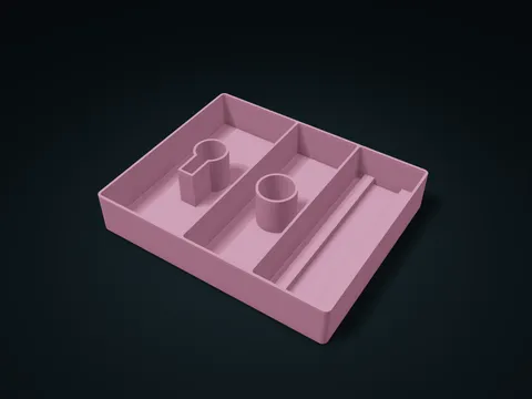 Hotel Bedside Tidy Tray model preview, default size 226 × 184 × 40 mm, 1 part