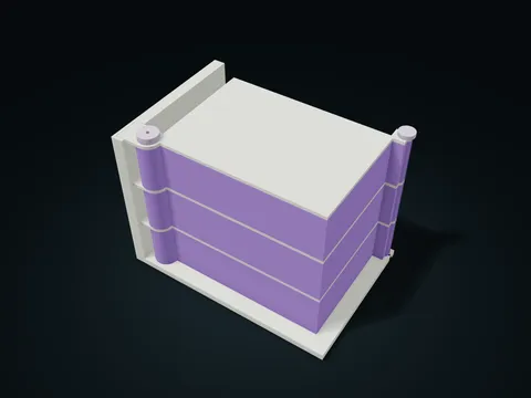 Through Lock Post Swing-Out Tower model preview, default size 220 × 150 × 165 mm, 13 parts