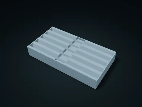 Knitting Needle V-Bottom Long Slot Box model preview, default size 235 × 125 × 35 mm, 1 part