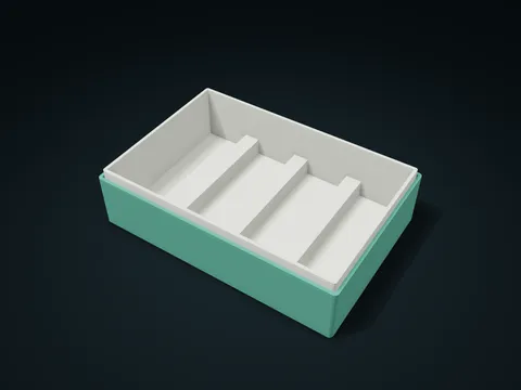 Ladder Rack Tool Lift-Out Box model preview, default size 185 × 125 × 48 mm, 2 parts