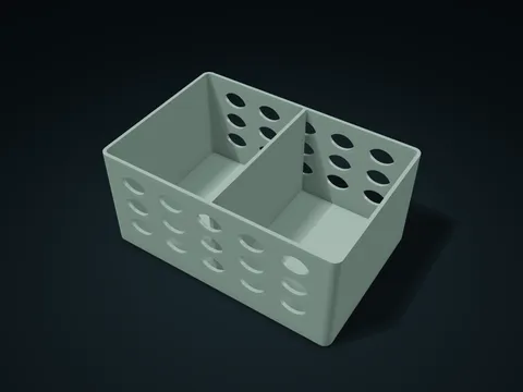 Lens Window Desk Basket model preview, default size 180 × 120 × 82 mm, 1 part