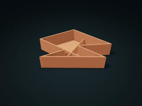 Lightning Zigzag Compartment Tray model preview, default size 180 × 140 × 40 mm, 1 part