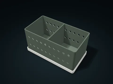 Diamond Window Sink Cleaning Basket model preview, default size 200 × 110 × 100 mm, 2 parts