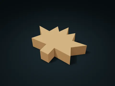 Maple Leaf Lobed Divided Box model preview, default size 180 × 140 × 38 mm, 2 parts