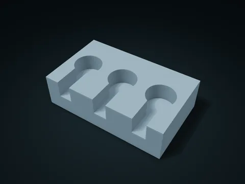 Side-Access Measuring Cup Arc Bay Box model preview, default size 200 × 120 × 55 mm, 1 part