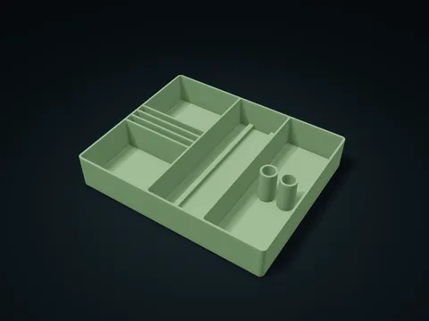Meeting Notes Desk Box model preview, default size 226 × 184 × 40 mm, 1 part