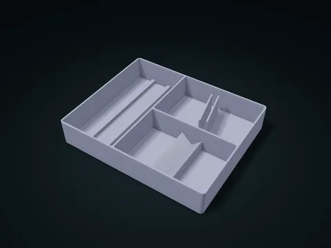 Miniature Base Organizer Tray model preview, default size 226 × 184 × 40 mm, 1 part