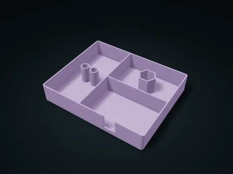 Lens Cleaning Accessory Tray model preview, default size 226 × 184 × 40 mm, 1 part