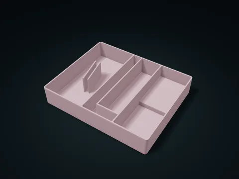 Model Decal Supply Tray model preview, default size 226 × 184 × 40 mm, 1 part
