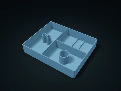 Morning Grooming Tool Tray model preview, default size 226 × 184 × 40 mm, 1 part