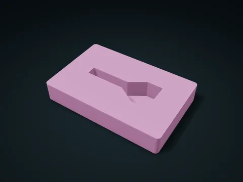 Mouthpiece Cup & Shank Flat Box model preview, default size 170 × 110 × 28 mm, 1 part