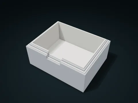 Nesting Cup Organizer model preview, default size 150 × 120 × 65 mm, 4 parts