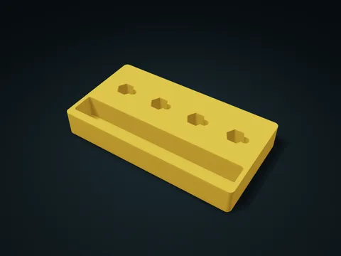 Hex Nut Blind Pocket Tray model preview, default size 205 × 110 × 30 mm, 1 part