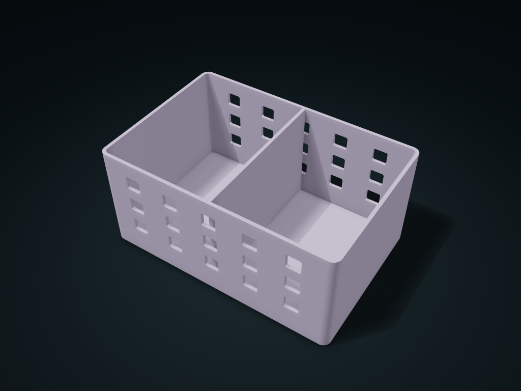 Octagon Window Drawer Basket model preview, default size 180 × 120 × 82 mm, 1 part