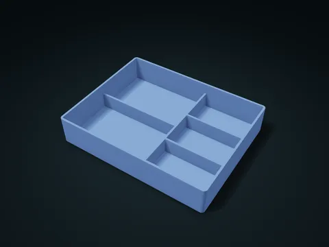 Staggered Comb Bay Sorting Tray model preview, default size 180 × 140 × 34 mm, 1 part