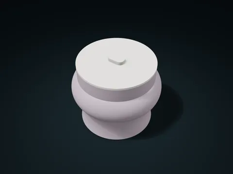 Ogee Shoulder Lift-Off Jar model preview, default size 132 × 132 × 110 mm, 2 parts