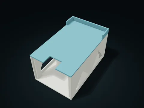 Open-Front Two-Shoe Rack model preview, default size 150 × 238 × 132 mm, 2 parts