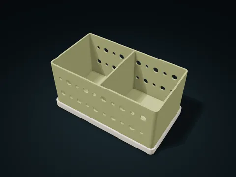 Staggered Round Window Sink Basket model preview, default size 200 × 112 × 96 mm, 2 parts