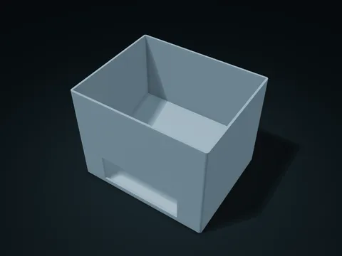 Sloped Floor Sachet Supply Box model preview, default size 160 × 130 × 125 mm, 1 part